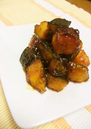 揚げかぼちゃのカラメル煮♪-レシピのメイン写真