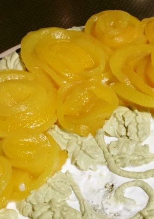 自分メモ デコレーション参考モモ缶の薔薇-レシピのメイン写真