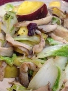 白菜とサツマイモのレモンバター炒め-レシピのメイン写真