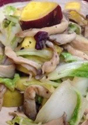 白菜とサツマイモのレモンバター炒め-レシピのメイン写真