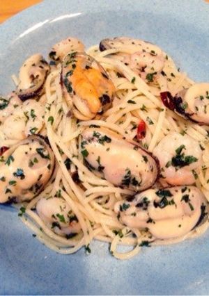 パーナ貝とエビの大葉ジェノベーゼ・パスタ-レシピのメイン写真