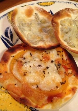魚焼きグリルで餃子の皮ピザ♡-レシピのメイン写真