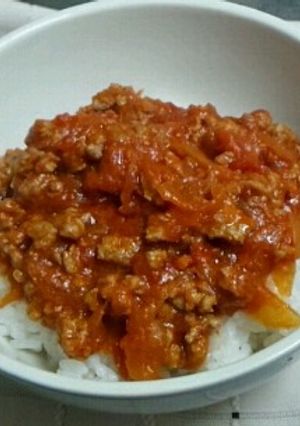 豚ひき肉のチーズトマト丼-レシピのメイン写真