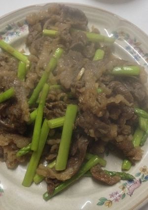 簡単！牛こま肉のニンニク焼き-レシピのメイン写真