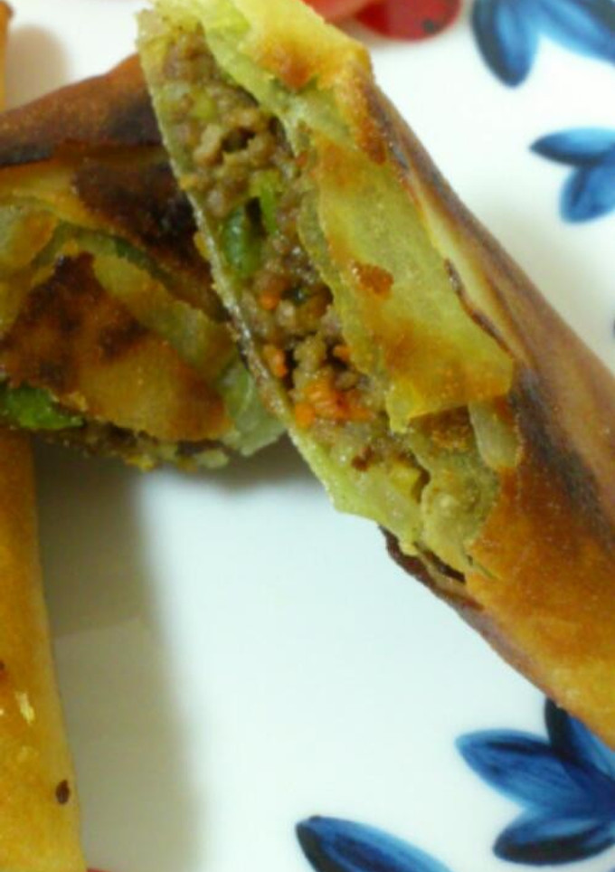 簡単！ひき肉と野菜のカレー春巻き-レシピのメイン写真