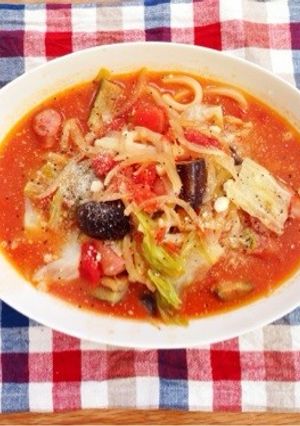 簡単！太陽のトマトうどん-レシピのメイン写真