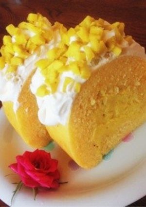 簡単！さつまいもクリームのロールケーキ-レシピのメイン写真