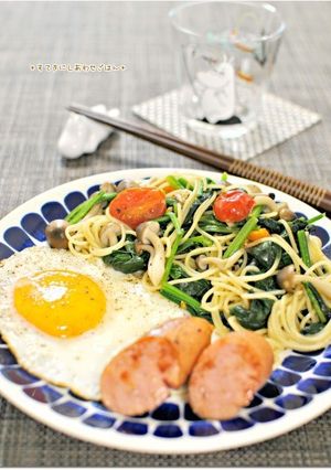 たっぷりほうれん草のおかずパスタ-レシピのメイン写真