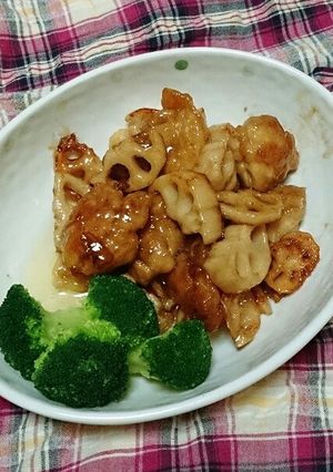 お弁当にも!レンコンと鶏の照り焼き-レシピのメイン写真