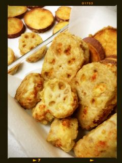細めの蓮根で挟み揚げ-レシピのメイン写真