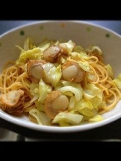 ホタテとキャベツのバター醤油パスタ♡-レシピのメイン写真