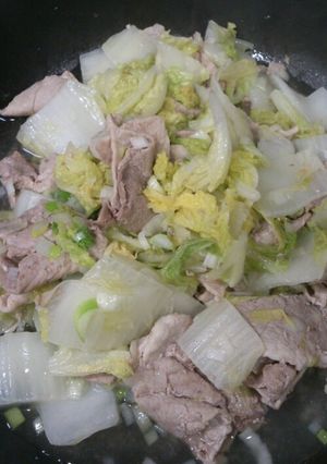 簡単！ 白菜と豚肉のネギ塩バター炒め-レシピのメイン写真