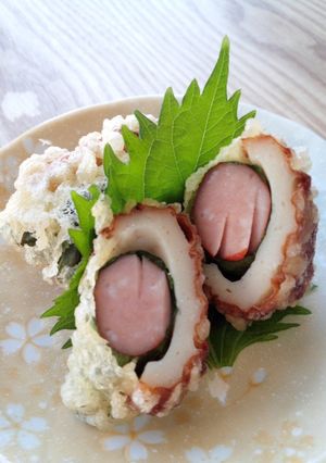 お弁当に！ウィンナーのちくわ巻き天-レシピのメイン写真