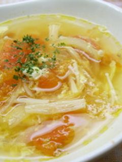 トマトとえのきのかきたまスープ-レシピのメイン写真