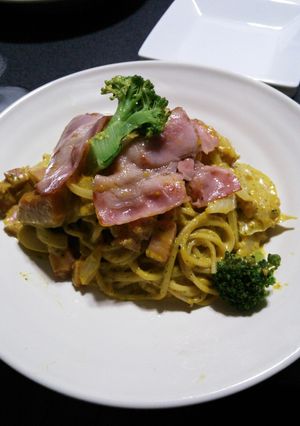カボチャとバジルのクリームパスタ-レシピのメイン写真