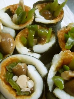 しめじとピーマンの竹輪のり巻き-レシピのメイン写真