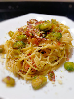 芽キャベツとベーコンのオイルパスタ-レシピのメイン写真