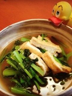 めんつゆで♪小松菜とうす揚げの炒め煮♪-レシピのメイン写真