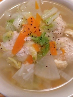 白だしで鶏団子のスープ-レシピのメイン写真