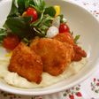 マグロのカツレツ☆ポテチーズソース