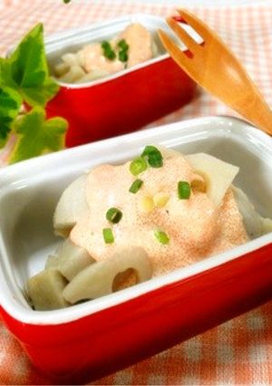 蓮根と里芋のたらこマヨサラダ-レシピのメイン写真