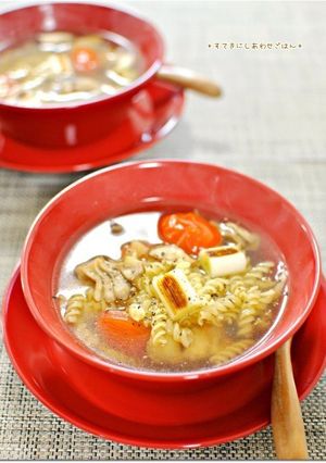 こんがり焼野菜のほっこり生姜スープパスタ-レシピのメイン写真
