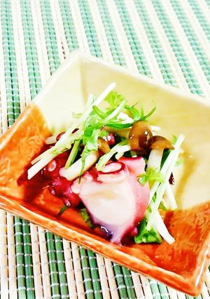 タコとしめじ・水菜のあっさり酢の物♪-レシピのメイン写真