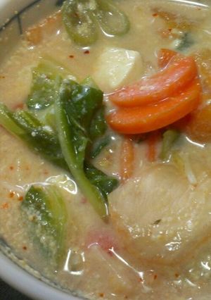 柚子こしょう風味の豆乳味噌汁-レシピのメイン写真