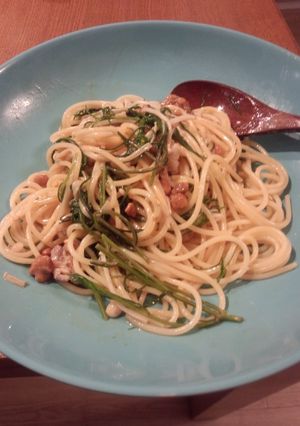 おかひじきとえのきの納豆パスタ-レシピのメイン写真