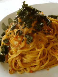 キムチと豆乳のごまクリームスパゲッティ−-レシピのメイン写真