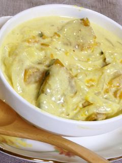 昆布茶で♪かぼちゃのクリーム煮-レシピのメイン写真