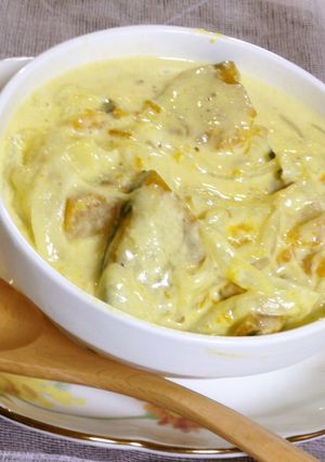 昆布茶で♪かぼちゃのクリーム煮-レシピのメイン写真