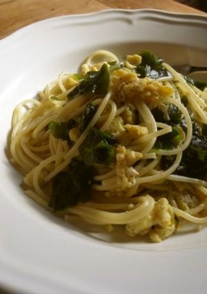 ワカメと炒り卵のスパゲティー-レシピのメイン写真