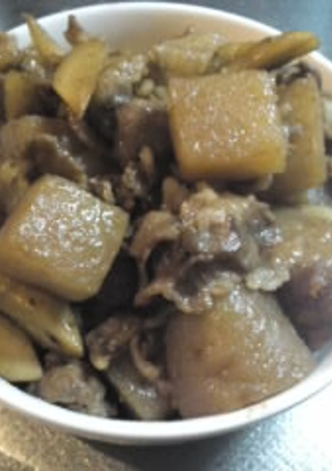自家製こんにゃくと、豚肉とごぼうの炒め煮-レシピのメイン写真