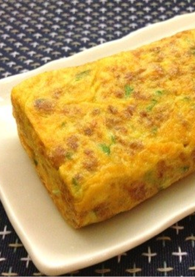 水菜と挽肉の玉子焼き-レシピのメイン写真