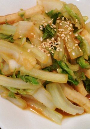 白菜とちくわの生しょうゆ炒め♪-レシピのメイン写真