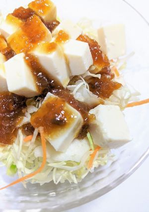 ドレッシングも簡単！豆腐を乗せたサラダ♪-レシピのメイン写真