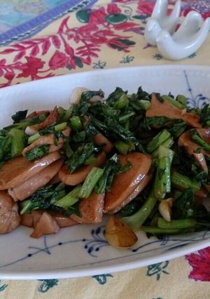 かぶの葉と魚肉ソーセージのソテー-レシピのメイン写真