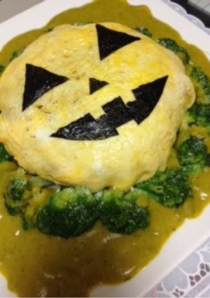 カボチャのオムライスをハロウィンで★-レシピのメイン写真