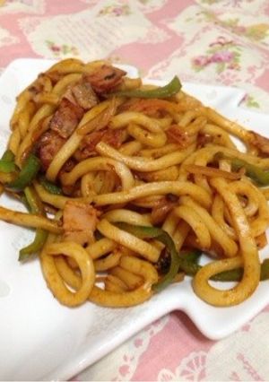 うどんでナポリタン風！！-レシピのメイン写真