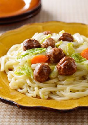 ねぎ塩肉だんごのうどんあんかけ-レシピのメイン写真