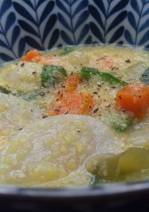 冬野菜とコーンミールのスープ-レシピのメイン写真