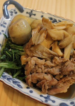 秋！塩麹豚肉deしめじ・里芋・水菜の煮物-レシピのメイン写真