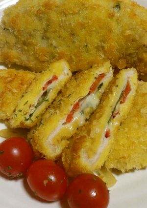 簡単♪チーズとトマトのミルフィーユカツ-レシピのメイン写真