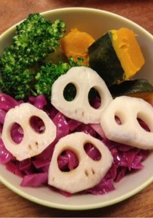 ハロウィン れんこん がいこつ サラダ-レシピのメイン写真