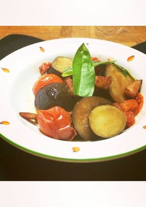 簡単！なすとトマトのベーコン煮-レシピのメイン写真