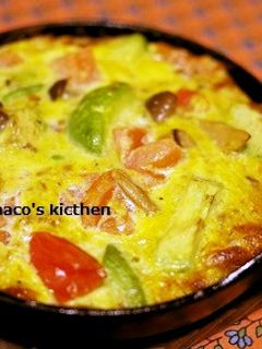 野菜たっぷりオープンオムレツ-レシピのメイン写真