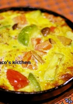 野菜たっぷりオープンオムレツ-レシピのメイン写真
