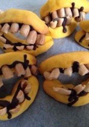 恐怖 ハロウィン歯型 かぼちゃクッキー-レシピのメイン写真
