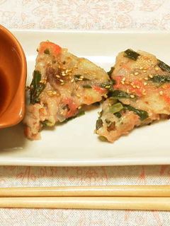 もちっと金胡麻入りじゃがニラチヂミ-レシピのメイン写真